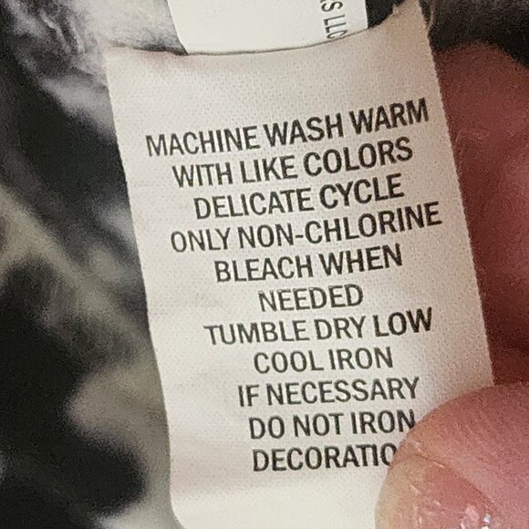 Falls Creek Black White ¼ Zip LS Poly Fleece Bear Motif Pull On Shacket Sz S 6/7 - Picture 16 of 16